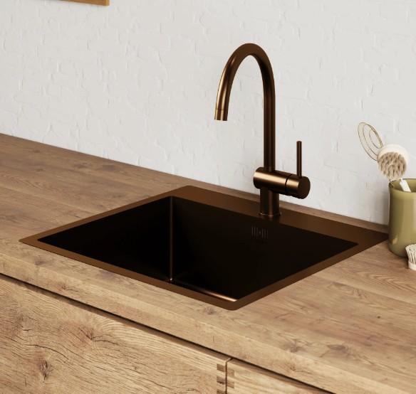 Lavabo Kubus 540 Soft køkkenvask inkl. Kubus 030 køkkenarmatur - Bruneret messing Lavabo Kubus 540 Soft køkkenvask inkl. Kubus 030 køkkenarmatur - Bruneret messing