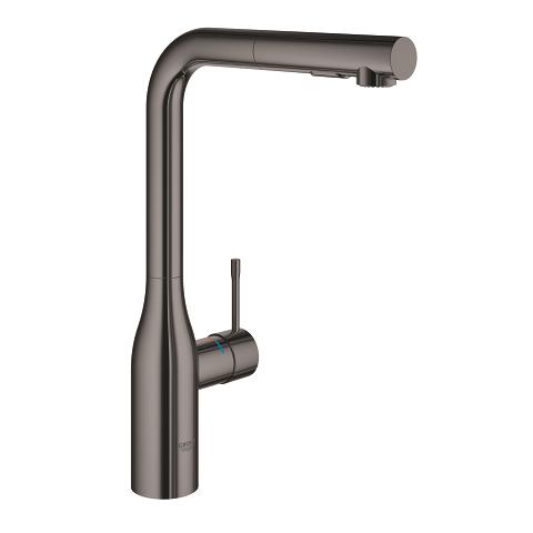 Grohe Essence New k&oslash;kkenarmatur m/udtr&aelig;k - Poleret hard graphite
