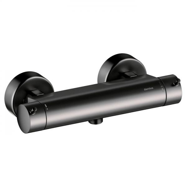 Damixa Iris brusearmatur m/termostat - B&oslash;rstet grafitgr&aring;