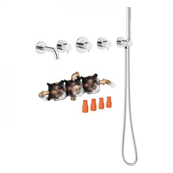 Damixa Silhouet BS 2 komplet badekararmatur til indbygning - Krom Damixa Silhouet BS 2 komplet badekararmatur til indbygning - Krom