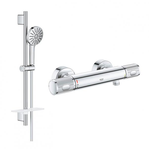 Grohe Precision komplet brusesystem m/Joy+ håndbruser - Krom Grohe Precision komplet brusesystem m/Joy+ håndbruser - Krom