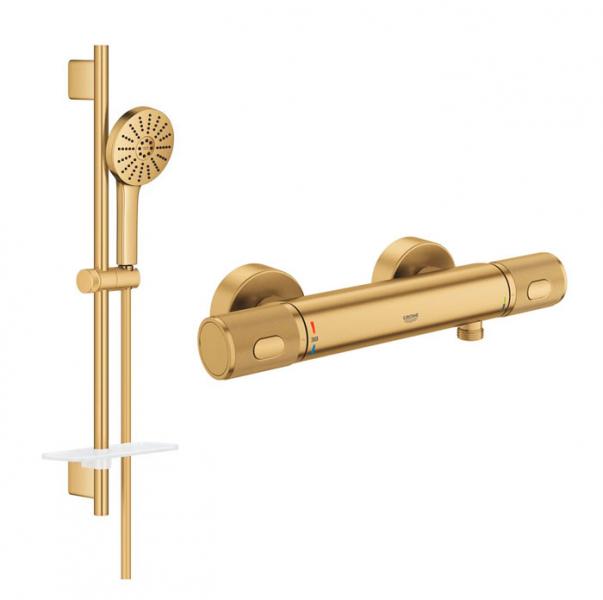 Grohe Precision komplet brusesystem m/Joy+ h&aring;ndbruser - B&oslash;rstet Cool Sunrise