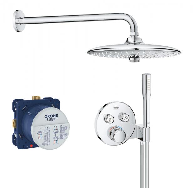 Grohe SmartControl Euphoria 260 komplet brusesystem til indbygning m/ integreret bruseholder Grohe SmartControl Euphoria 260 komplet brusesystem til indbygning m/ integreret bruseholder