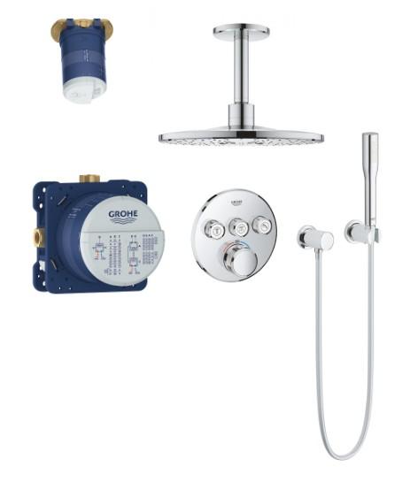 Grohe SmartControl 310 komplet brusesystem til indbygning - Rund/loft Grohe SmartControl 310 komplet brusesystem til indbygning - Rund/loft