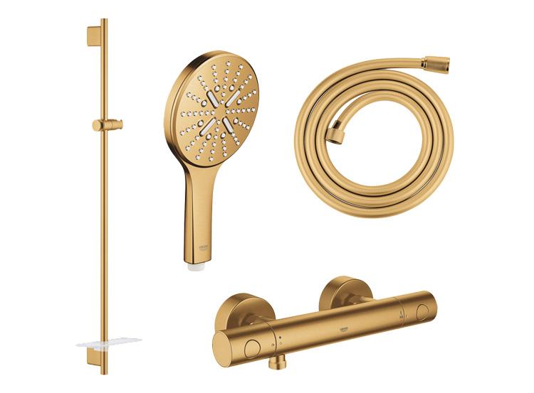 Grohe Rainshower SmartActive komplet brusesystem m/termostat - B&oslash;rstet cool sunrise