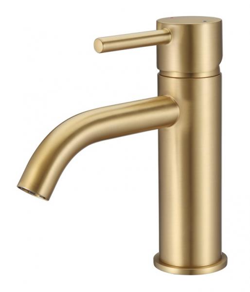 Nortiq Fordham h&aring;ndvaskarmatur m/bundventil - B&oslash;rstet messing