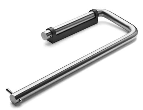 d line k&oslash;kkenrulleholder eller dobbelt papirholder - Sort beslag - B&oslash;rstet st&aring;l