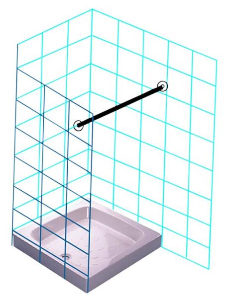 Van Der P Forh&aelig;ngstang 100cm m/2 v&aelig;gflanger - Rustfri st&aring;l