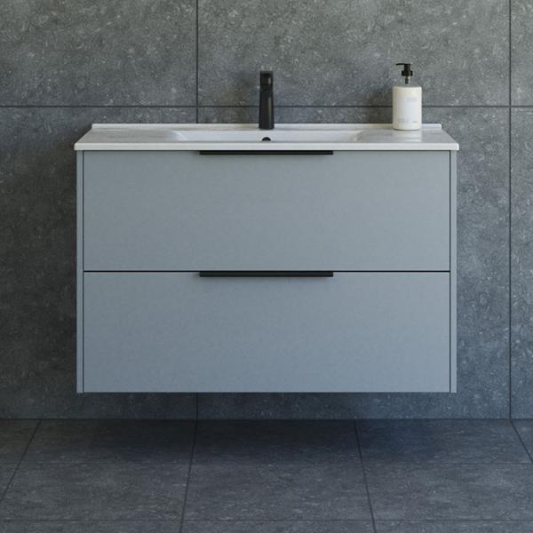 Dansani Mido+ Classic 101 møbelsæt m/Amber vask og 2 skuffer - Mat lyseblå Dansani Mido+ Classic 101 møbelsæt m/Amber vask og 2 skuffer - Mat lyseblå