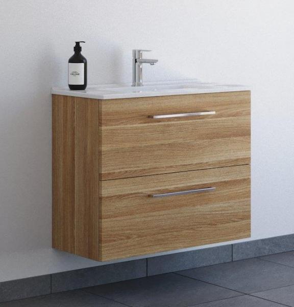 Dansani Mido+ 80 MINI m&oslash;belpakke m/Amber vask og 2 skuffer - Varm eg