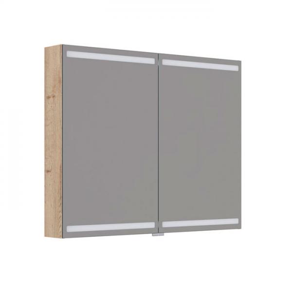 Dansani Level spejlskab 100 m/lys, lysstyring og træbakker - Natur eg Dansani Level spejlskab 100 m/lys, lysstyring og træbakker - Natur eg