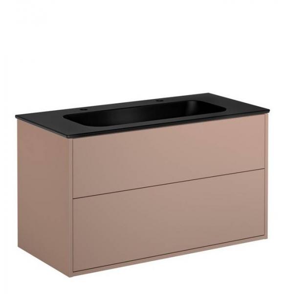 Gustavsberg Artic 100 m&oslash;bels&aelig;t m/sort dobbeltvask - Fersken