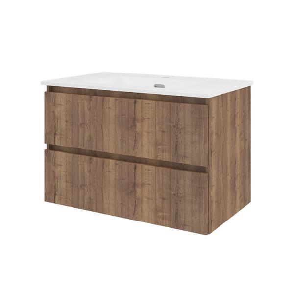 Sanibell Proline 80 m&oslash;bels&aelig;t m/lameller og 2 skuffer - Terra eg