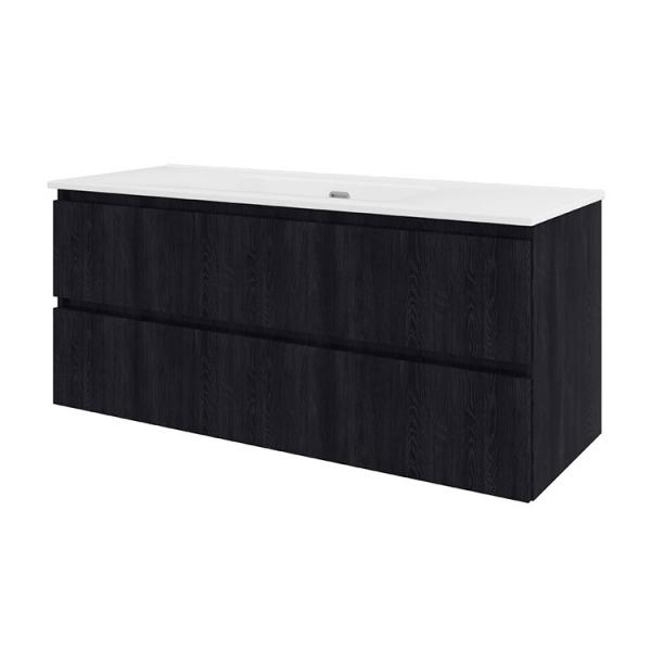 Sanibell Proline 120 m&oslash;bels&aelig;t m/2 skuffer og lameller - Uden hanehul - Kul eg