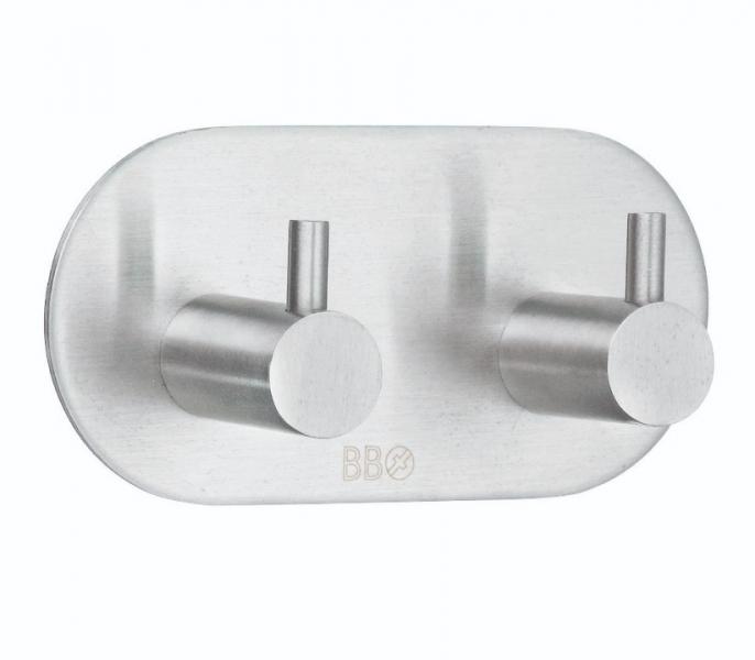 Beslagsboden selvkl&aelig;bende dobbeltkrog m/tap - Rund - Rustfrit st&aring;l