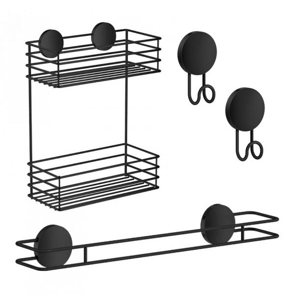 Beslagsboden selvkl&aelig;bende tilbeh&oslash;rspakke til bad - Mat sort