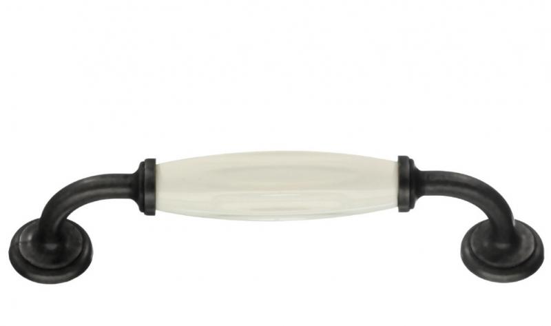 Beslagsboden m&oslash;blelgreb BB6291 - Sort/hvid porcel&aelig;n