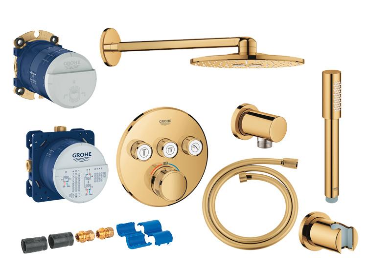 Grohe SmartControl komplet brusesystem med SmartActive hovedbruser til indbygning - Poleret Cool Sunrise Grohe SmartControl komplet brusesystem med SmartActive hovedbruser til indbygning - Poleret Cool Sunrise