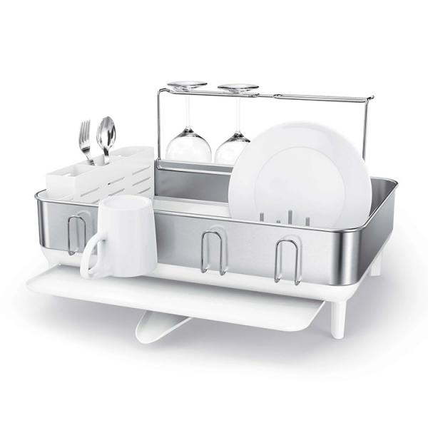 Simplehuman opvaskebakke m/st&aring;lramme - Hvid