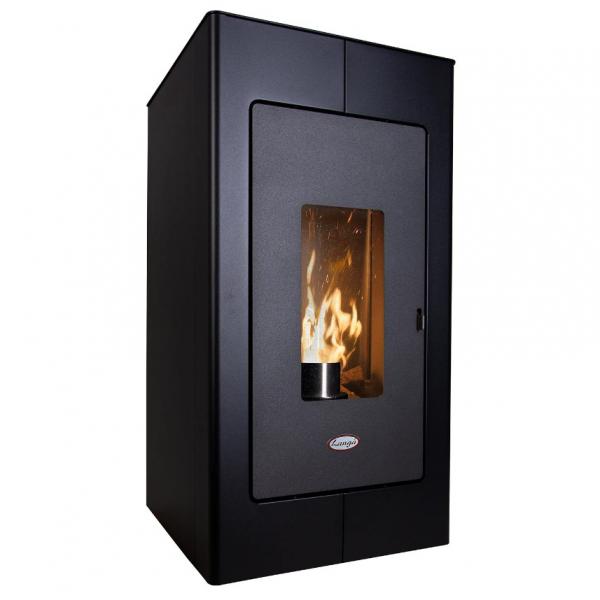 Langå Luisa træpilleovn - Sort - Til vand og varme Langå Luisa træpilleovn - Sort - Til vand og varme