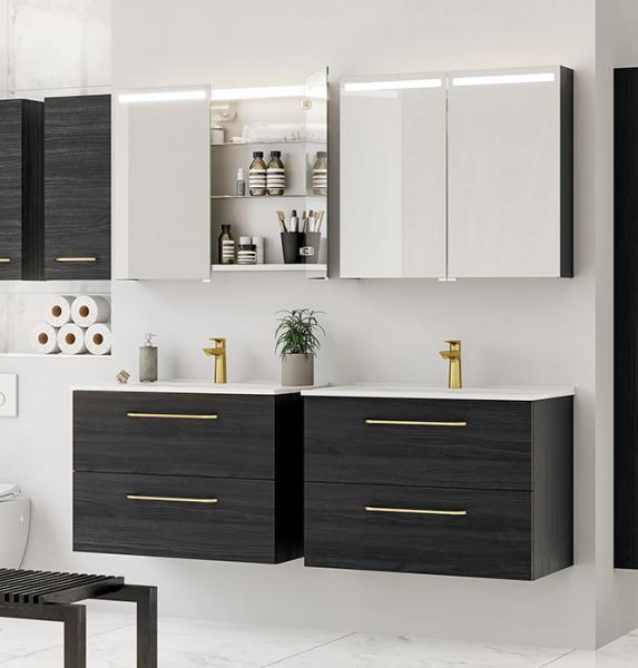 Dansani Mido+ 80 m&oslash;bels&aelig;t m/Amber m&oslash;belvask - Sort struktur