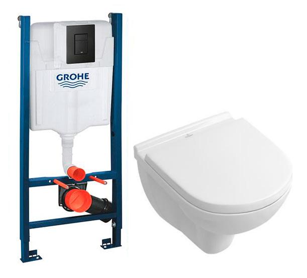 V&B O.novo Compact toiletpakke inkl. cisterne, sort betjeningsplade og sæde m/ soft-close V&B O.novo Compact toiletpakke inkl. cisterne, sort betjeningsplade og sæde m/ soft-close