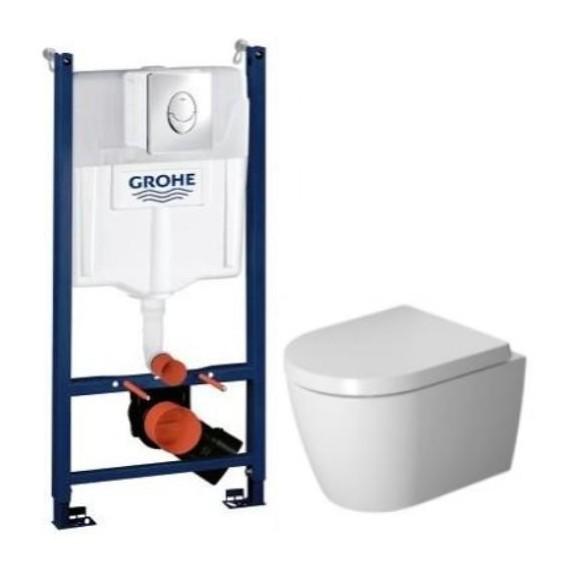Duravit Me by Starck Compact toiletpakke inkl. s&aelig;de m/softclose, Wondergliss, cisterne og krom betjening