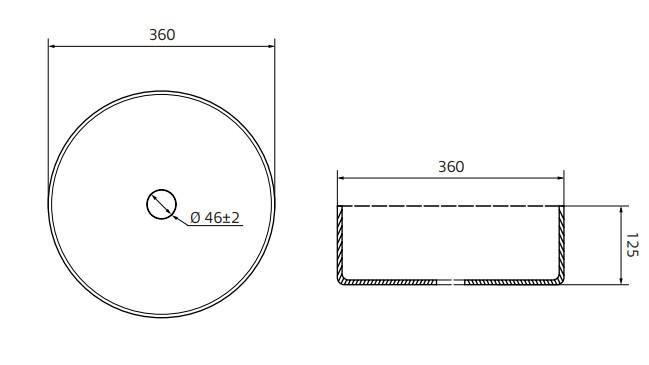 Hafa Circle Ø36 fritstående bowlevask - Uden overløb - Mat sort Hafa Circle Ø36 fritstående bowlevask - Uden overløb - Mat sort
