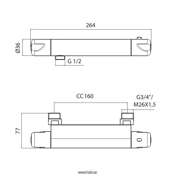 Restsalg - Hafa Smartmix blandingsbatteri 160 C/C - 1 stk. tilbage Restsalg - Hafa Smartmix blandingsbatteri 160 C/C - 1 stk. tilbage