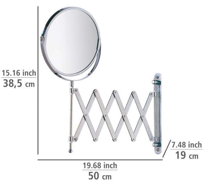 Wenko kosmetikspejl m/saksearm - Vendbar m/ 3x forstørrelse Wenko kosmetikspejl m/saksearm - Vendbar m/ 3x forstørrelse