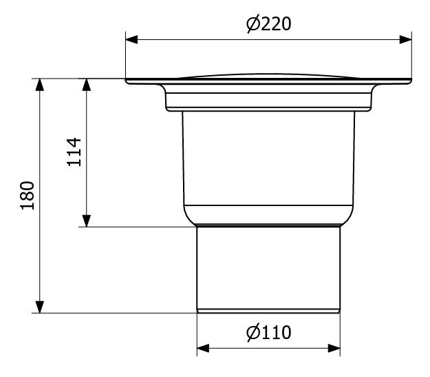 Purus Afl&oslash;bssk&aring;l til Vinyl 110 mm med rustfri rist
