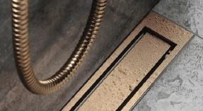 Unidrain afl&oslash;b 1000 mm/10 mm ramme - B&oslash;rstet kobber