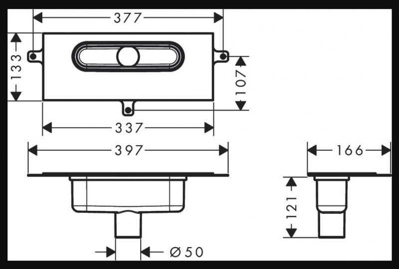 Hansgrohe uBox Indbygningsdel til bruseafl&oslash;b, lodret installation
