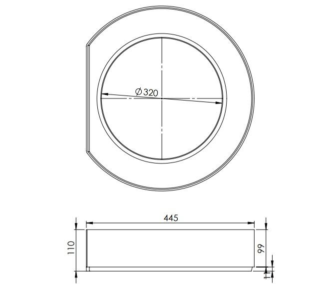Lauridsen 315 x 30 mm topring m/ fals afsk&aring;ret kant