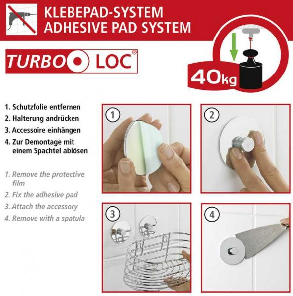 Wenko Orea h&aring;ndkl&aelig;destang 60 - Mat sort - Skruefri