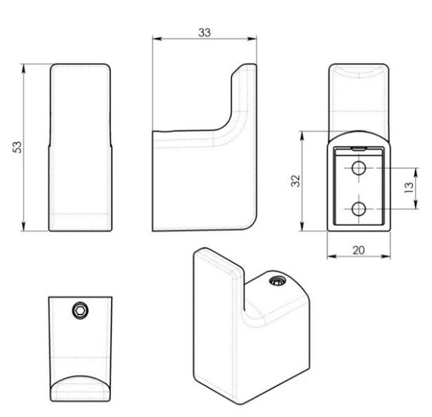 Hefe Piren håndklædekrog - 2 stk - Mat sort Hefe Piren håndklædekrog - 2 stk - Mat sort
