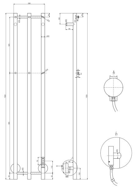 TVS Plus 3V håndklædetørrer - Poleret guld/messing TVS Plus 3V håndklædetørrer - Poleret guld/messing