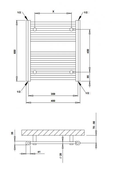 Str&oslash;mberg Asola h&aring;ndkl&aelig;det&oslash;rrer - 40x65 cm - Hvid