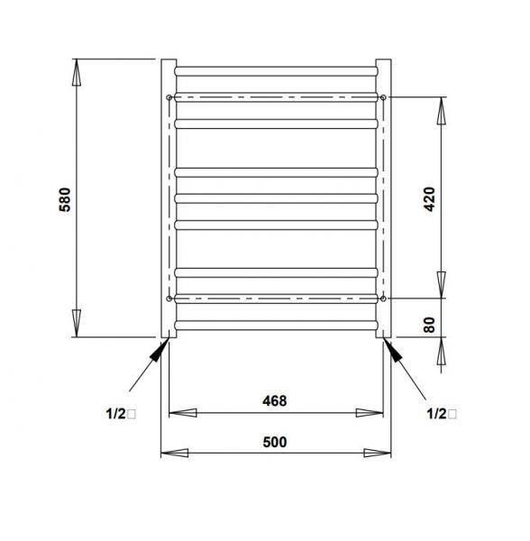 Strømberg Sorano håndklædetørrer - 50x58 cm - Rustfrit stål Strømberg Sorano håndklædetørrer - 50x58 cm - Rustfrit stål