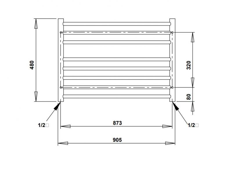 Strømberg Linus Håndklædetørrer 90,5x48 cm - Krom Strømberg Linus Håndklædetørrer 90,5x48 cm - Krom