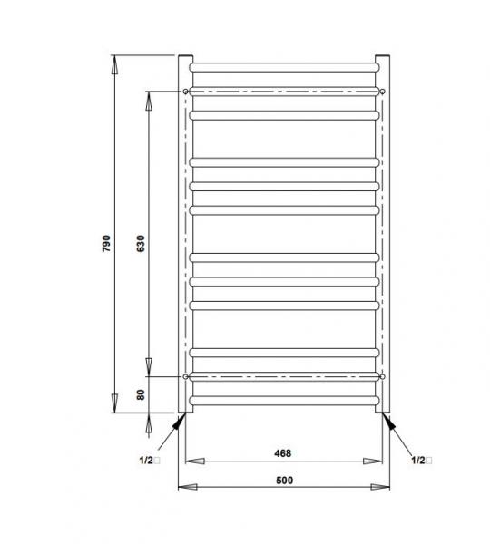 Strømberg Laveno håndklædetørrer - 50x79 cm - Krom Strømberg Laveno håndklædetørrer - 50x79 cm - Krom