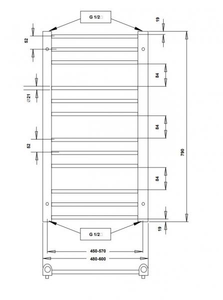 Strømberg Fabero håndklædetørrer - 48x79 cm - Krom Strømberg Fabero håndklædetørrer - 48x79 cm - Krom