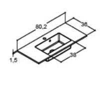 Dansani Mini Minore 80 møbelvask - 1 hanehul Dansani Mini Minore 80 møbelvask - 1 hanehul