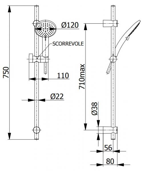 Cass&oslash;e komplet brusesystem - Mat sort