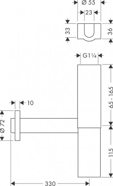 AXOR Designvandl&aring;s Flowstar 1 1/4" - B&oslash;rstet messing