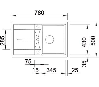 Blanco Metra 45S UX k&oslash;kkenvask - Antracit