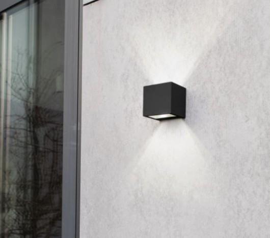 Lutec Gemini udend&oslash;rs v&aelig;glampe 8,8 x 8,6 - Mat sort