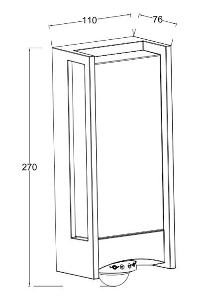 Lutec Architectural Qubo udend&oslash;rslampe til v&aelig;g m/PIR-sensor