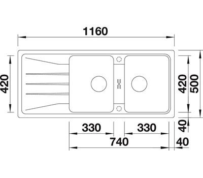 Blanco Sona 8S k&oslash;kkenvask - Antracit