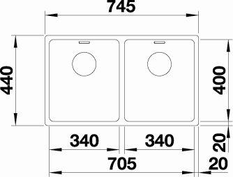 Blanco Andano 340/340-U k&oslash;kkenvask - Rustfrit st&aring;l